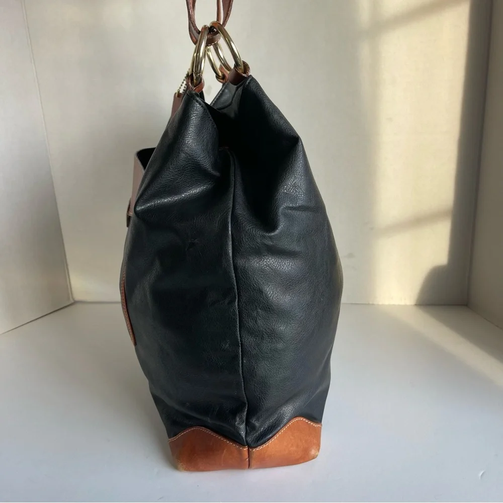 CEDARS Shoulder Tote Bag Purse Black/Brown Lined In Leather European Designer. - Picture 7 of 15